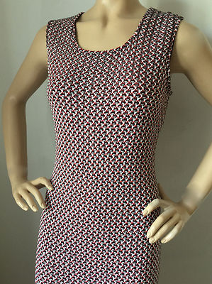 Pre-owned St John Knit Suit Size 8 Dress Jacket Suit Tweed Wool Rayon In Navy Red White