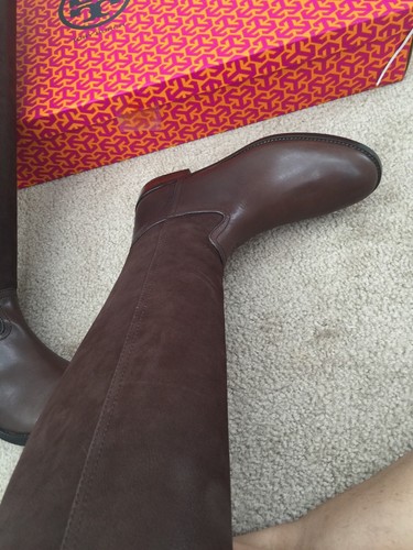 Pre-owned Tory Burch Tory Buch Brown Simone Over The Knee 35mm Boot Choose Your Size