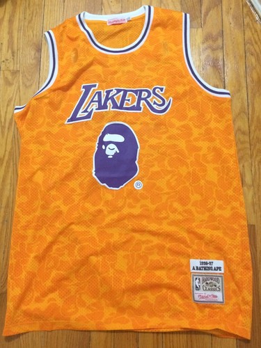 Mitchell & Ness Bathing Ape Bape La Lakers Hardwood Classics Jersey Sz XXL  2XL