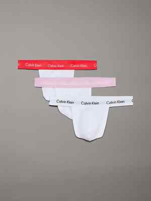 Mens Calvin Klein Modern Cotton Stretch White/ Pink String Man Thong Size L