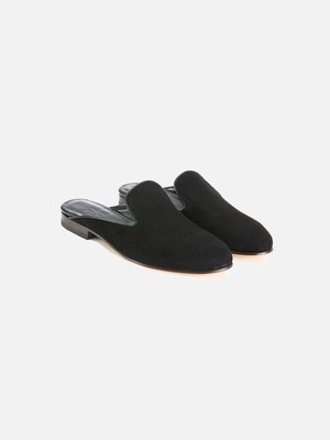 Pre-owned Made In Italy Cb  Suede Flats Ravello In Black