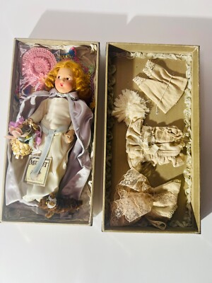Vintage Doll Reproduction Presentation Box French Trousseau Dog Basket Hat