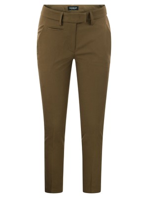 Pre-owned Dondup Perfect - Slim Fit Stretch Trousers In Green