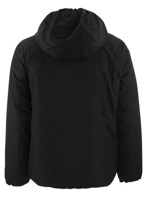 Pre-owned Kway K-way Jack - Reversible Hooded Down Jacket In Black/beige