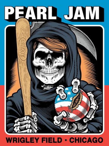 Pearl Jam 1996 Concert Poster Charlotte, NC Emek S/N Framed