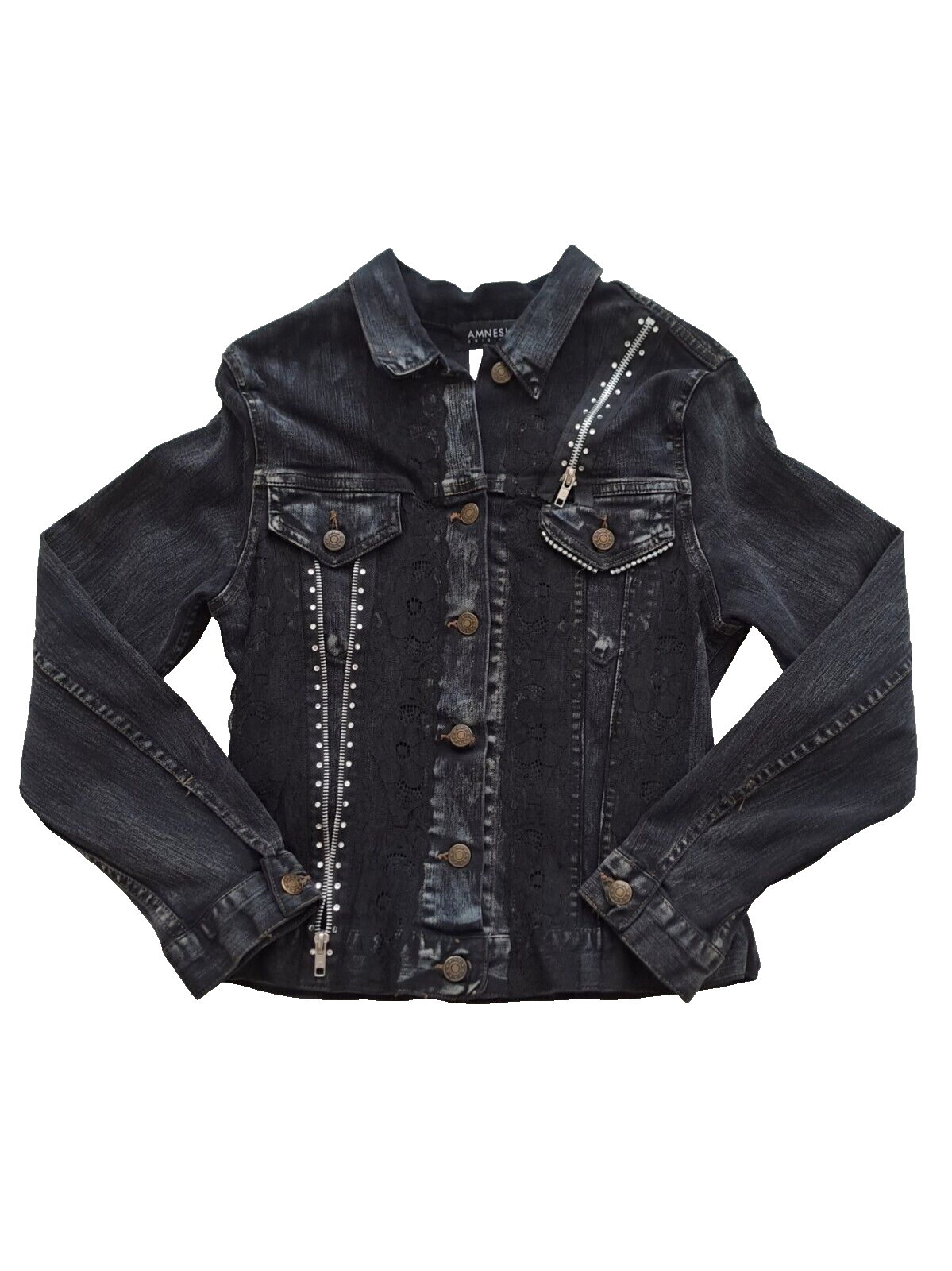 Amnesia Original Paris Women´s Denim Black Jacket Size US 10