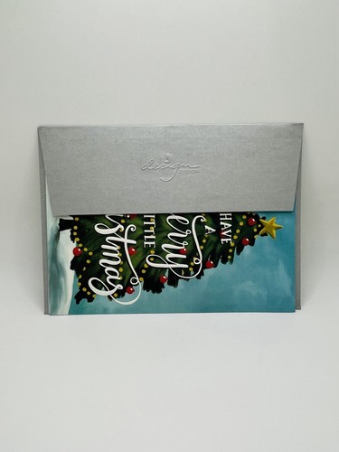 Christmas Card Embossed Festive Christmas Tree Design Design Card NEW