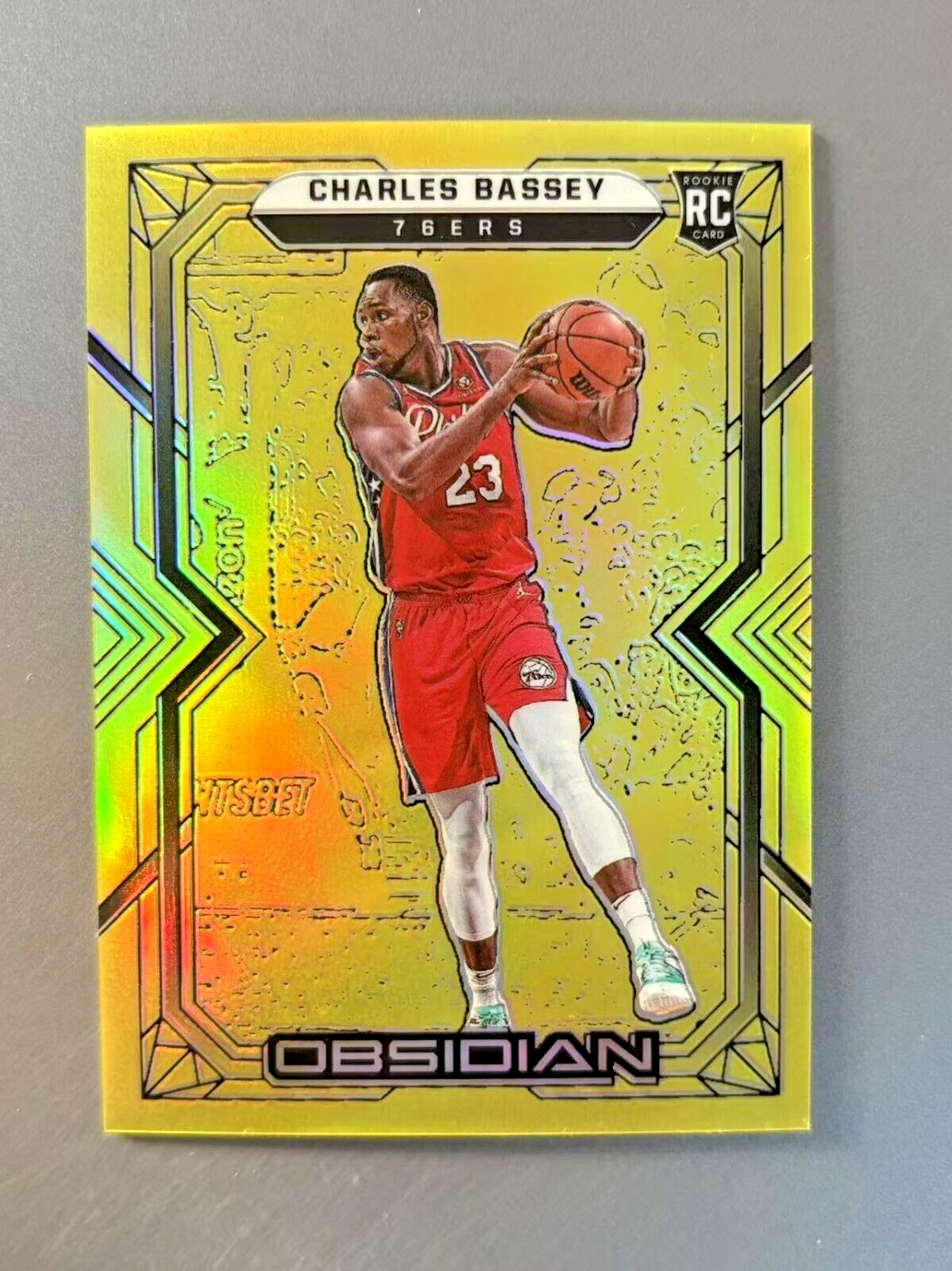 Charles Bassey 2021-22 Panini Obsidian Electric Etch Gold