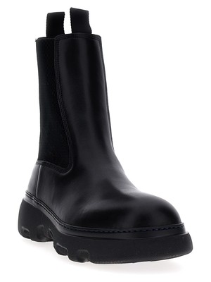 Pre-owned Burberry 'chelsea' Ankle Boots In Black