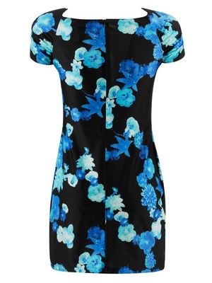 Pre-owned Coperni Cut-out Jersey Dress L In Blue/black