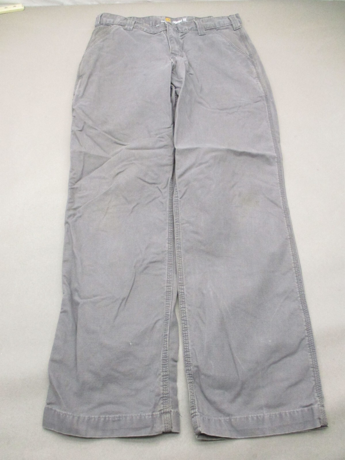 Carhartt Size 33x32 Mens Gray Cotton Blend Zip Fly Pockets