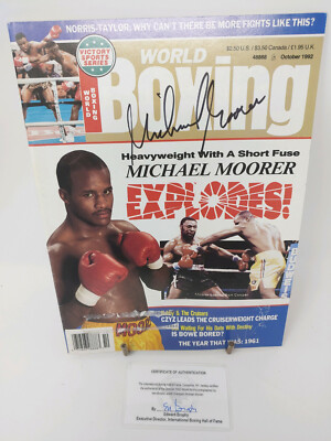 Michael Moorer Signed October 1992 Boxing World Magazine IBHOF COA