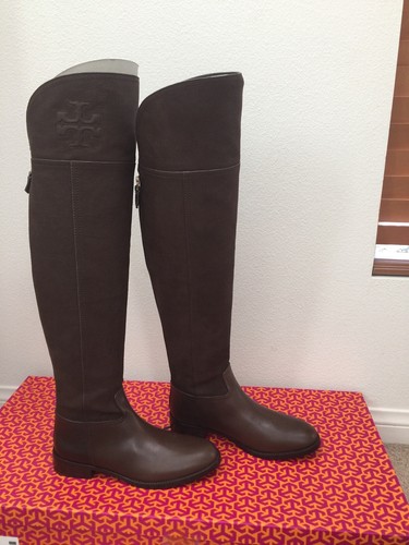 Pre-owned Tory Burch Tory Buch Brown Simone Over The Knee 35mm Boot Choose Your Size