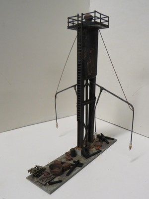 SANDING TOWER. PLASTRUCT. BUILT. NICELY-DETAILED. PLASTIC. WELL-WEATHERED. HO