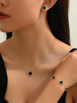 Collares 10K Set Collar Pendientes Aretes Colgantes Pulsera Conjunto de P4