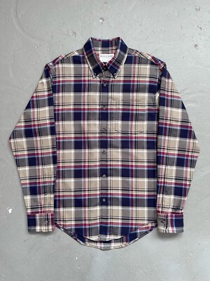 Raleigh Denim Workshop Patch Pocket Plaid Flannel Work Shirt Made In USA NWT S