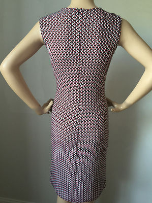 Pre-owned St John Knit Suit Size 8 Dress Jacket Suit Tweed Wool Rayon In Navy Red White