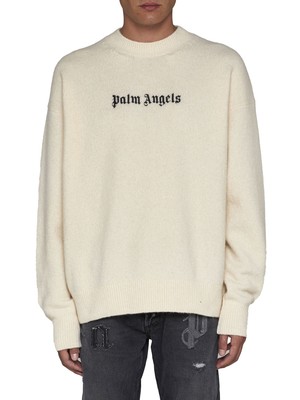 Pre-owned Palm Angels Classic Logo Sweater In Avorio