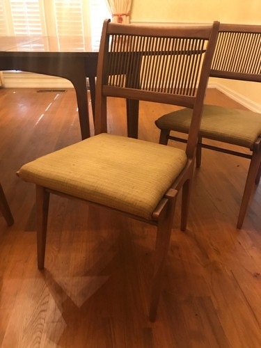 Wonderful Vintage Mid Century Modern Drexel Table 3 Leaves 4 Chairs 8'9