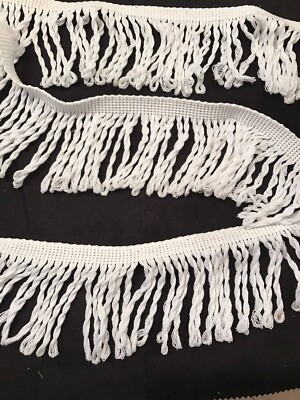 White Twisty Fringe Trim BY THE YARD