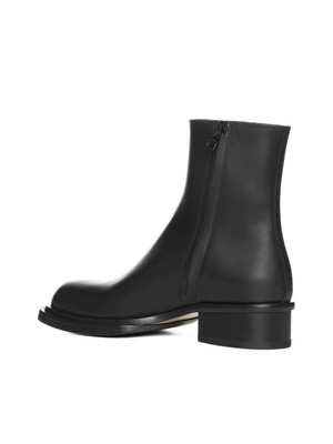 Pre-owned Alexander Mcqueen Cuban Stack Ankle Boots In Black