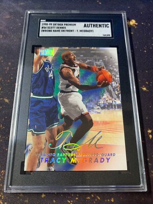 1998-99 Skybox Premium #54 Dennis Scott Misprint Error Tracy Mcgrady name 1/1