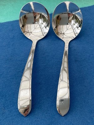 BERKELEY SQUARE LADLES x2 COMMUNITY PLATE ART DECO ERA 16cm SILVER PLATE 1935