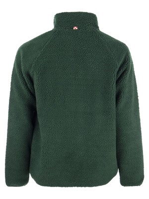 Pre-owned Mc2 Saint Barth Sherpa Jacket With Plaid Patch Pockets In Green