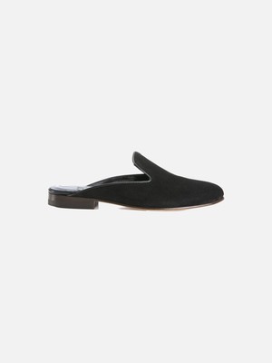 Pre-owned Made In Italy Cb  Suede Flats Ravello In Black