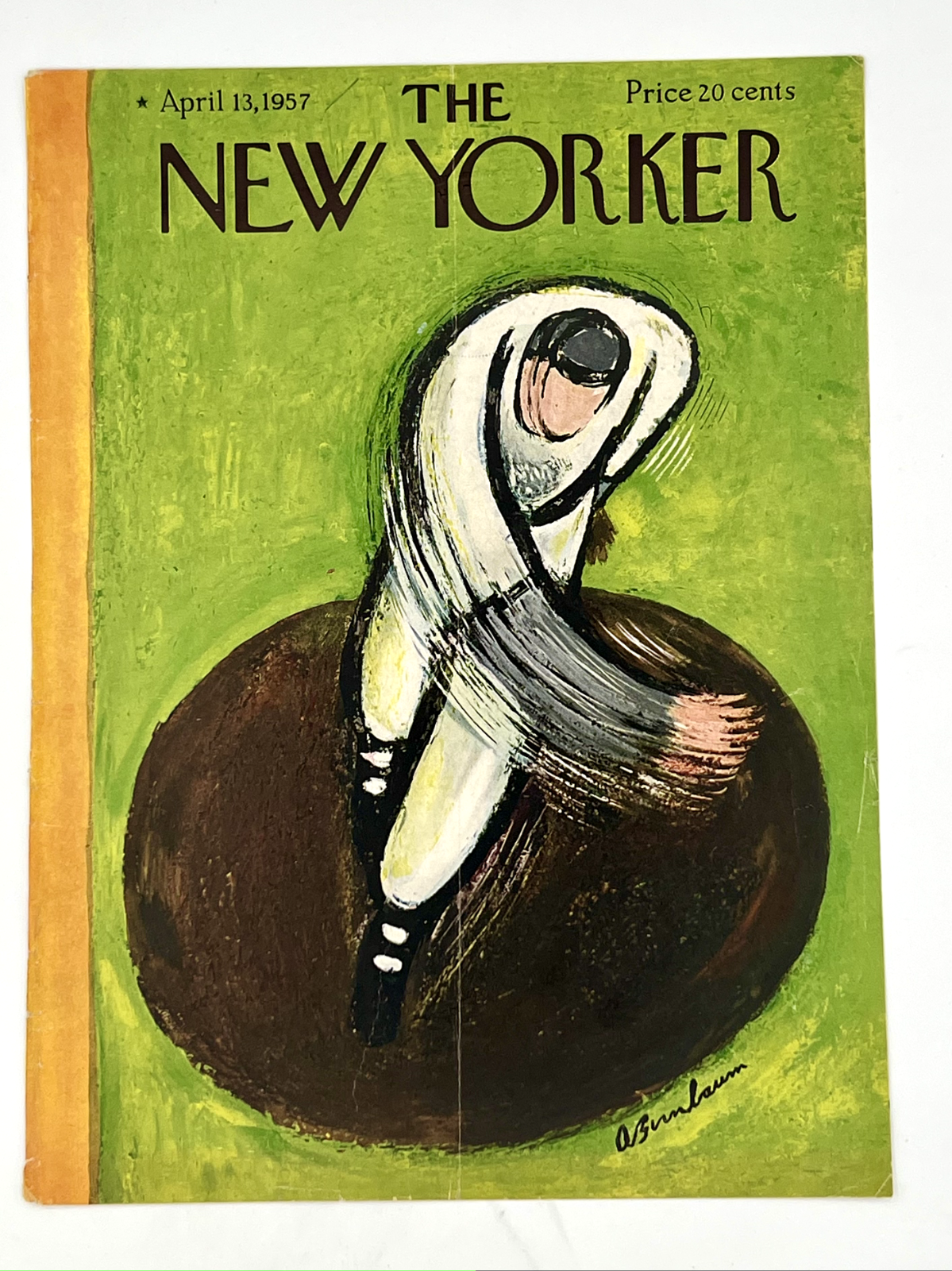 Original April 13, 1957 New Yorker Cover: Spring Baseball