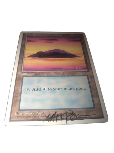 Magic The Gathering 4th Edition Island Artist Signed By Mark