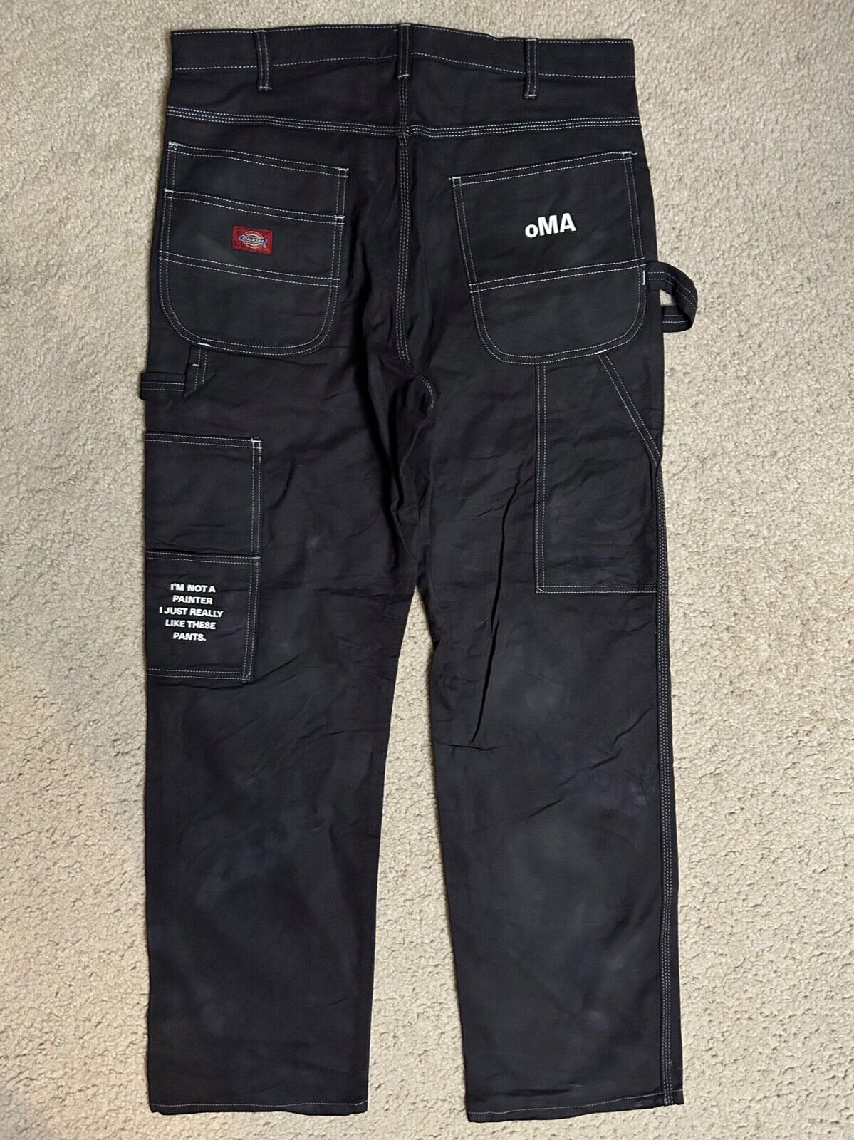 Dickies x OMA black carpenter pants I'M NOT A PAINTER work Dickies x OMA black carpenter pants I'M NOT A PAINTER work