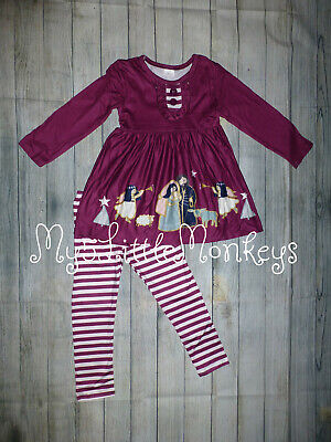 NEW Christmas Nativity Tunic Dress & Leggings Boutique Girls Outfit Set 