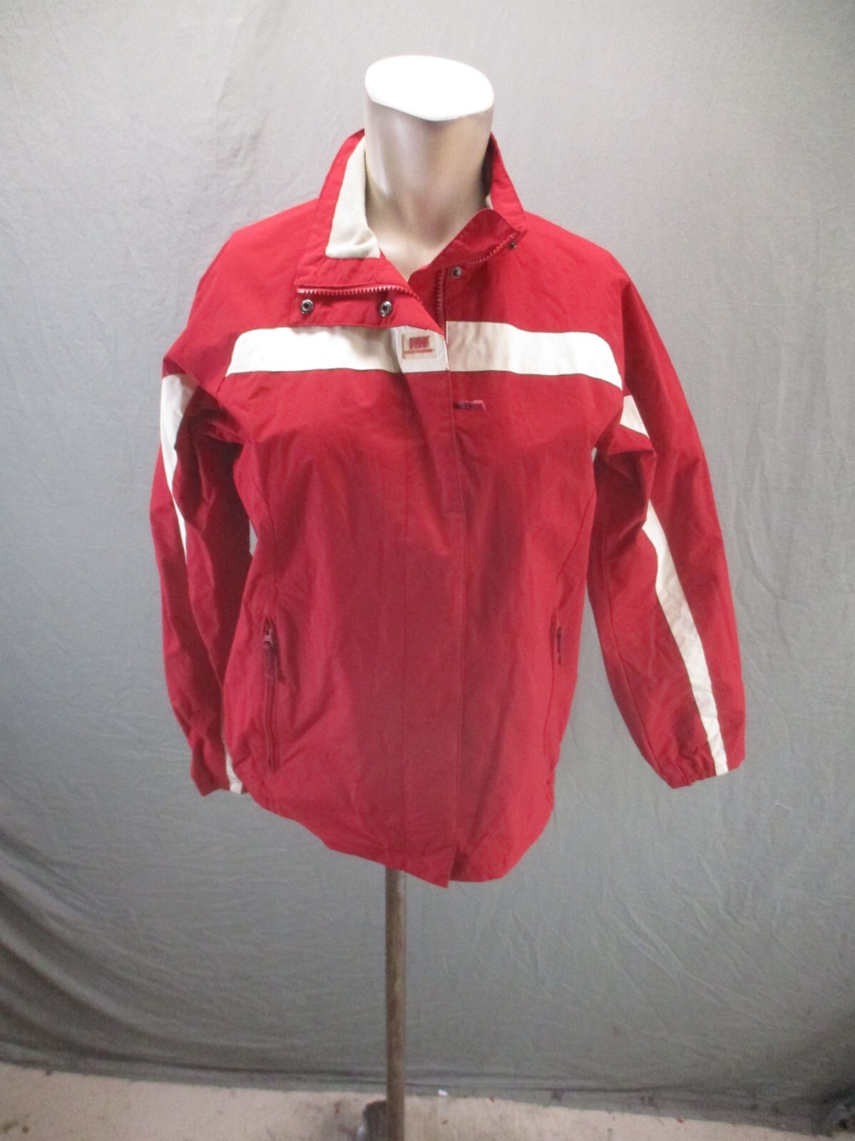 Helly Hansen Size M Womens Red Nylon Full Zip Snap Stand