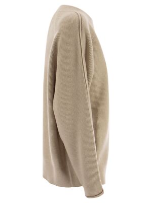 Pre-owned Brunello Cucinelli Cashmere Sweater With Monile In Beige