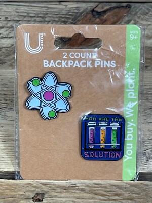 2x UStyle Science Backpack Pins 2023 Enamel You Are The Solution Atom Accessory