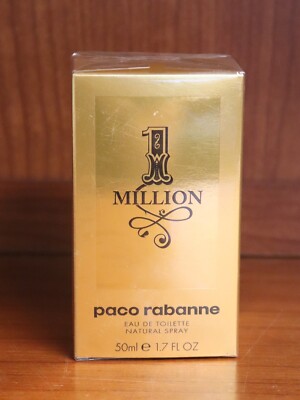 NEW in Box SEALED Authentic * 1 Million by Paco Rabanne Eau De Toilette 1.7 oz