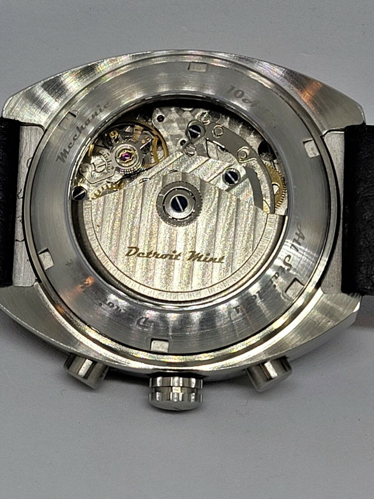 Pre-owned Detroit Mint Mechanic Automatic Chronograph Reverse Panda 7734 Style
