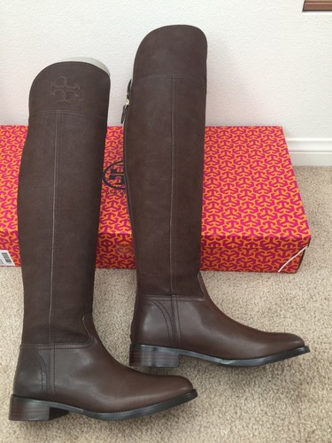 Pre-owned Tory Burch Tory Buch Brown Simone Over The Knee 35mm Boot Choose Your Size