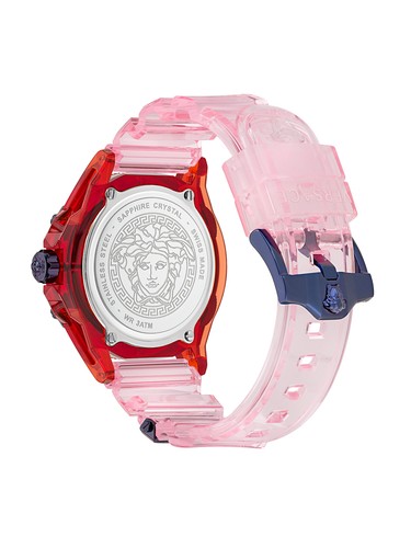 Pre-owned Versace Men's Icon 42mm Quartz Watch Ve6e00523 In Clear