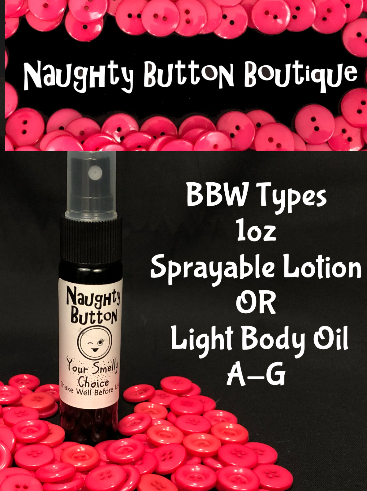 BBW LOVERS A-G Handmade 1oz Moistuzring  Light Body Oil or Sprayable Lotion