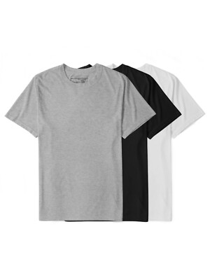 Men's 3-Pack Quick Dri Release Polyester Straight Hem Crew Neck Tee-Shirt