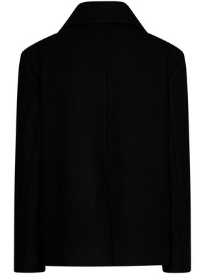 Pre-owned Dsquared2 Large Button Peacoat In Black