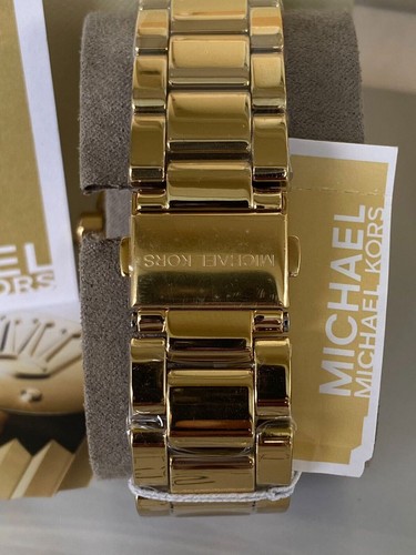MICHAEL KORS MICHAEL KORS MK7398 RAQUEL PAVE THREE-HAND WOMEN'S GOLD-TONE QUARTZ WRISTWATCH