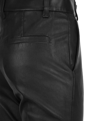 Pre-owned Brunello Cucinelli Stretch Nappa Leather Cigarette Trousers In Black