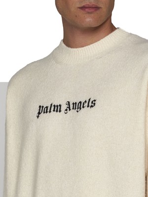 Pre-owned Palm Angels Classic Logo Sweater In Avorio