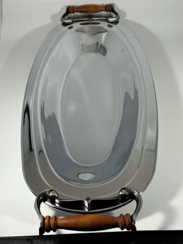 Atapco Oval Serving Tray. Made in USA. 17" (handle to handle)