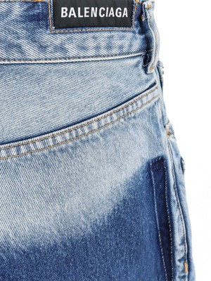 Pre-owned Balenciaga Mini-skirt With Patch Pockets And Raw Edge In Blue