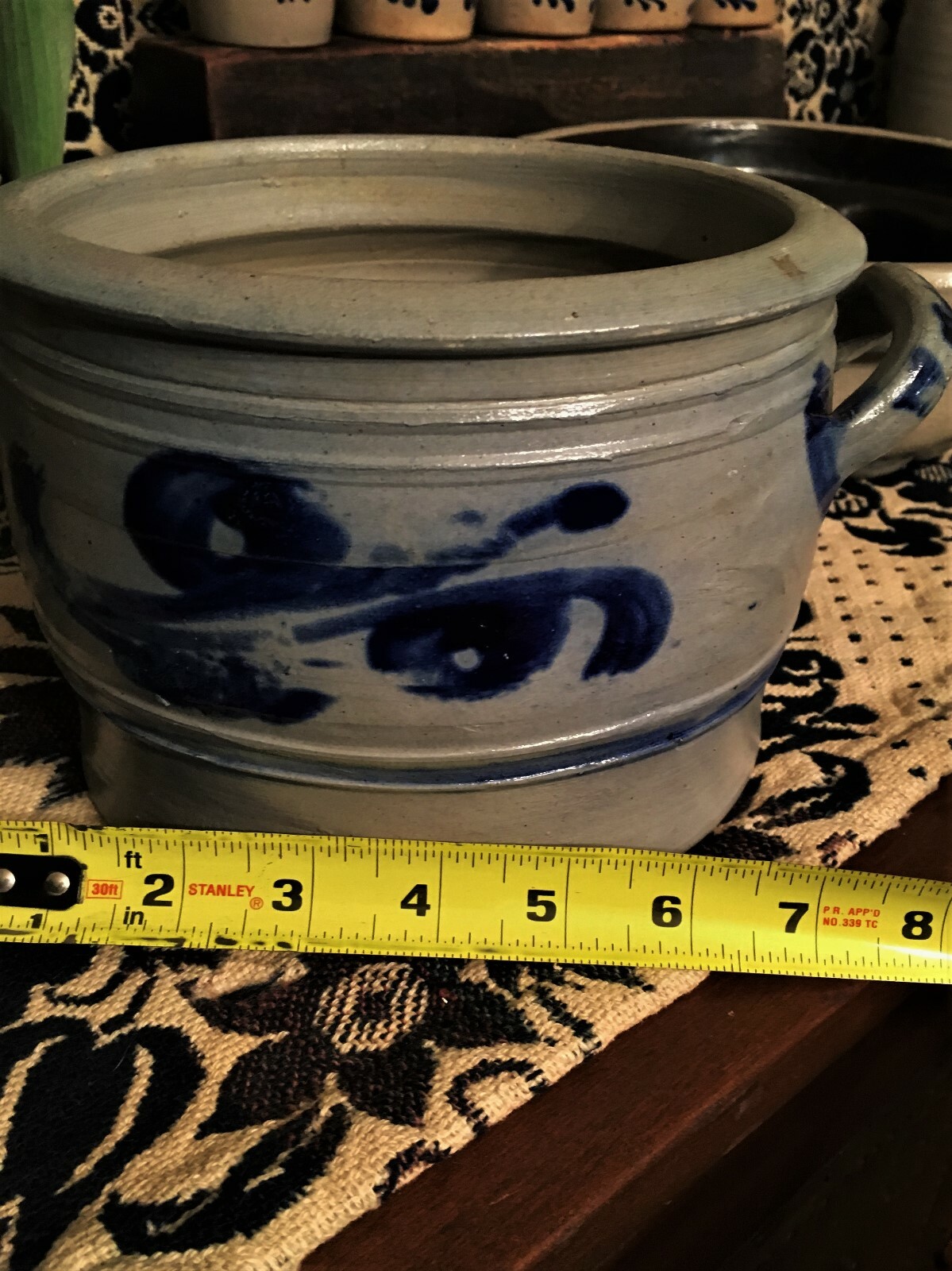 Westerwald Cobalt Crock with lug handles