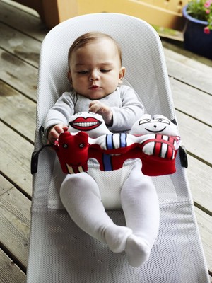 BABYBJORN Bouncer Balance Soft - Silver/White Mesh Silver with White